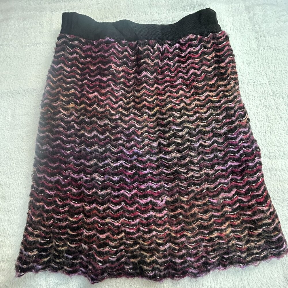 Anthropologie Knitted & Knotted Violet Vibrations Sweater Skirt Size 4 Lined